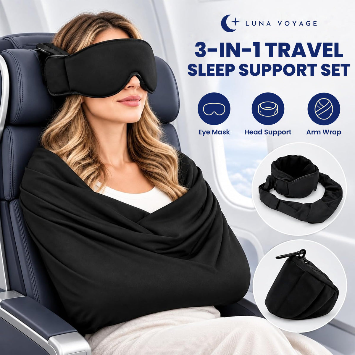 Luna Voyage™ First Class 3-In-1 Travel Sleep Support Set
