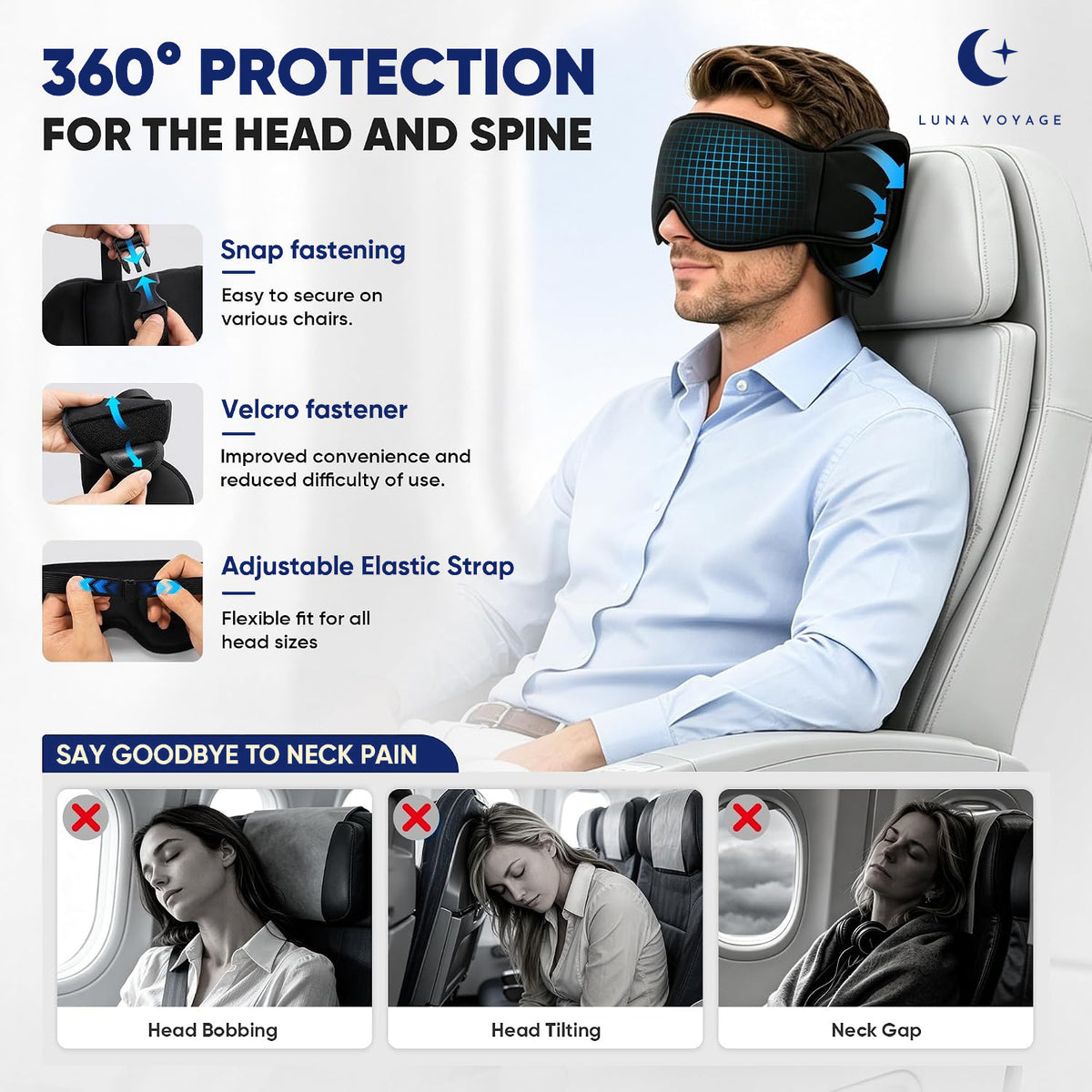 Luna Voyage™ First Class 3-In-1 Travel Sleep Support Set
