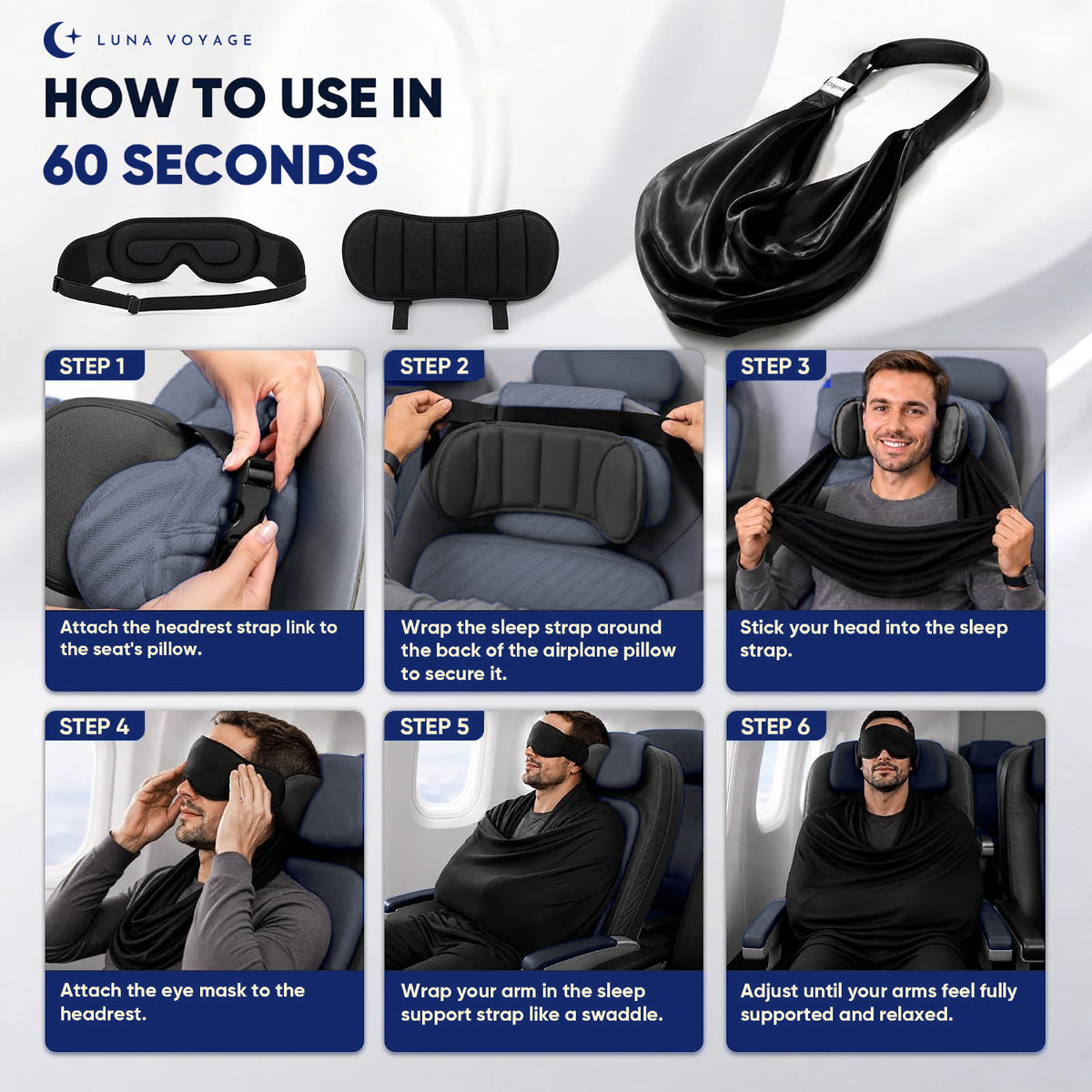 Luna Voyage™ First Class 3-In-1 Travel Sleep Support Set